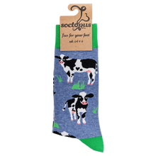 Load image into Gallery viewer, Cow Lover Socks - Blue